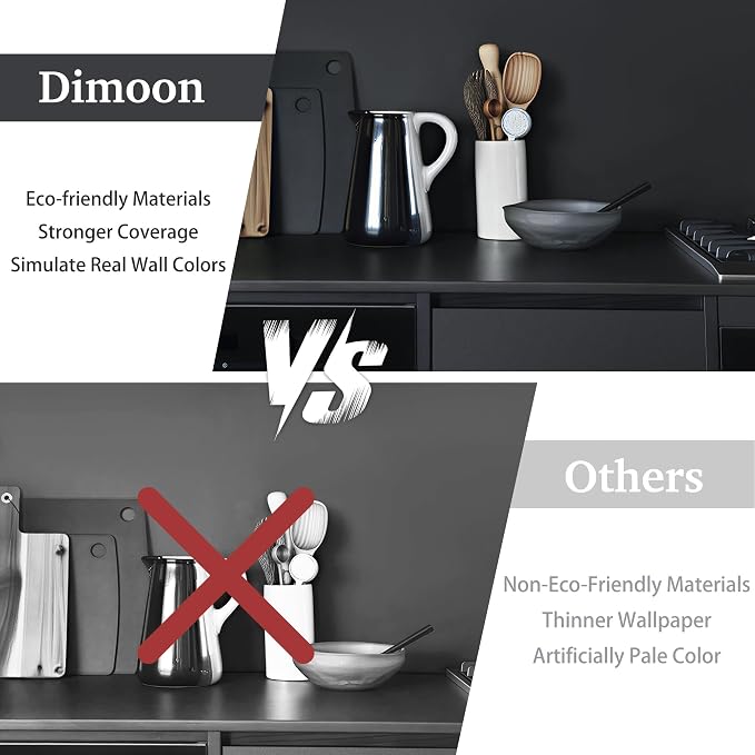Dimoon 17.7''x393'' Peel and Stick Wallpaper Dark Grey Contact Paper - Image 9