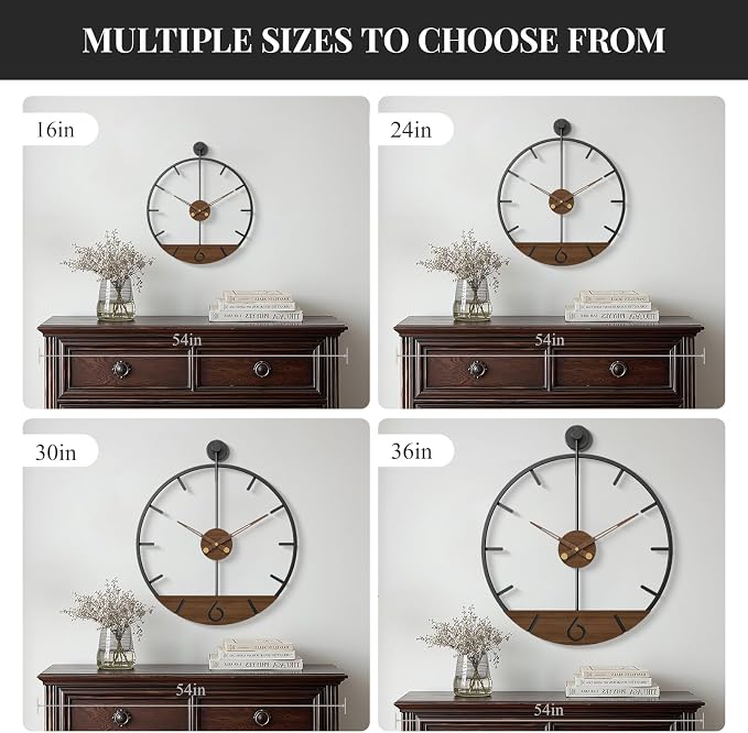 Large Wall Clock 30 Inch, Modern Farmhouse Wall Clock Battery Operated - Image 7
