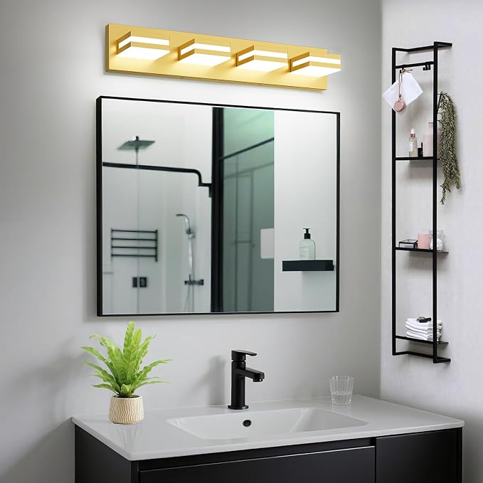 IZORRO LED Modern Bathroom Lights Fixtures, Brushed Glod Acrylic Wall Lighting - Image 6