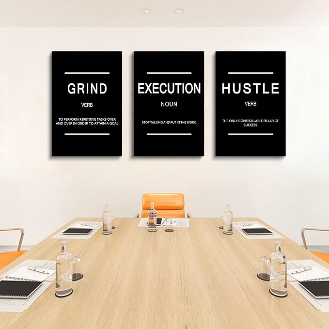 Framed Canvas Wall Art Success Quote, Office Wall Art, Positive Motivational - Image 2