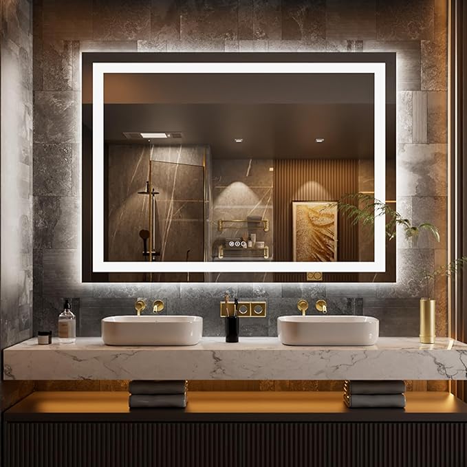 LOAAO 58"x40" LED Bathroom Mirror by LOAAO