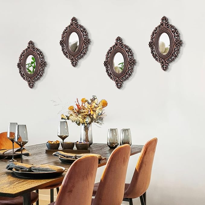 ZEXUIRU 4 Set. Rustic Wall Mirrors - Image 4