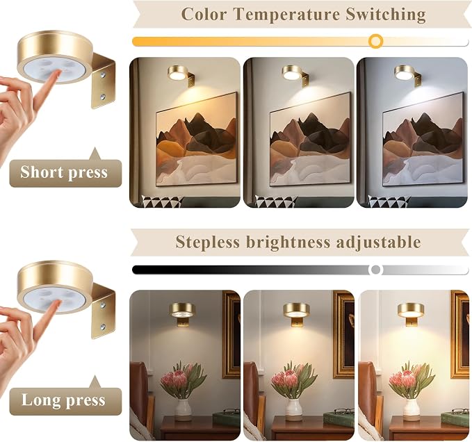 KELUOLY 2-Pack Picture Light Battery Operated Painting Lights - Image 5