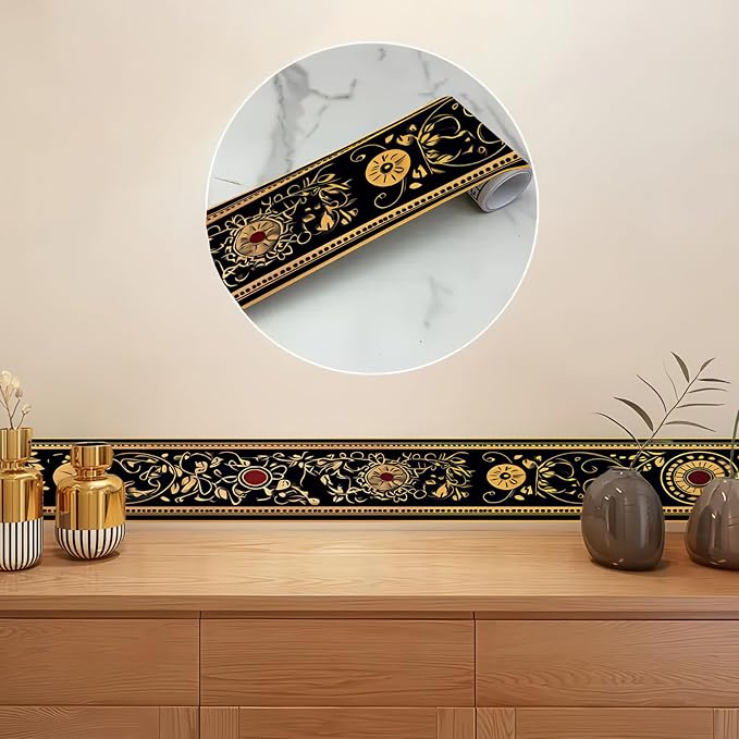 HOMETITUTE Wallpaper Border 4x196 Inch Peel and Stick Wall Border Wallpaper - Image 4