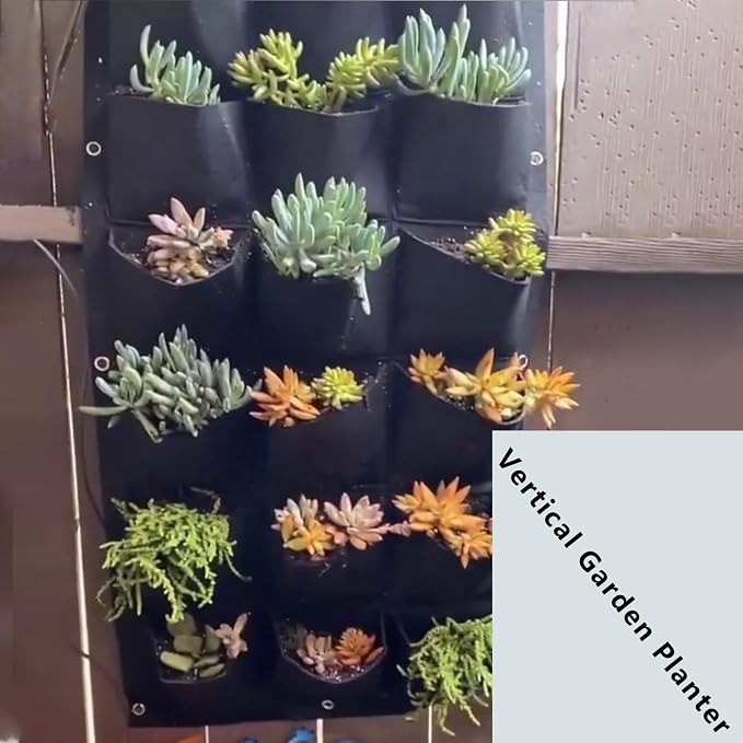 ZOENHOU 2 Pack Total 36 Roomy Pockets Vertical Garden Planter, Wall-Hanging - Image 6