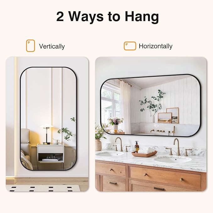 Bathroom Mirror for Wall, Large Bathroom Vanity Mirror for Over Sink 30 x 55 - Image 5