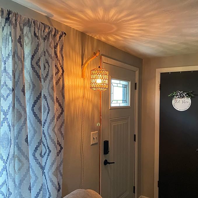 Frideko Plug in Wall Sconces Set of Two Hand Woven Lamp - Image 3