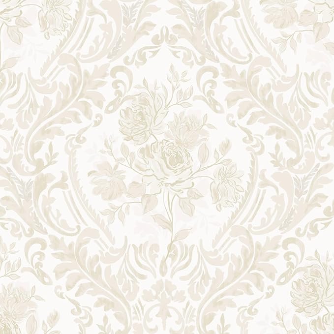 Ismoon Floral Peel and Stick Wallpaper Vintage Beige Contact Paper Boho by Ismoon