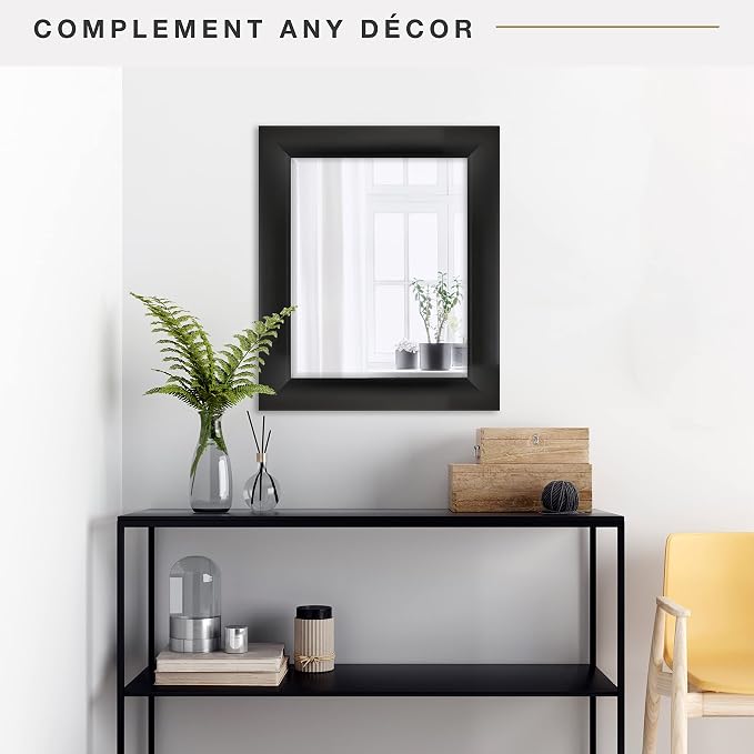MCS Simplicity 21.5x25.5 Large Wall Mirror, Vertical & Horizontal Wall Hanging - Image 2