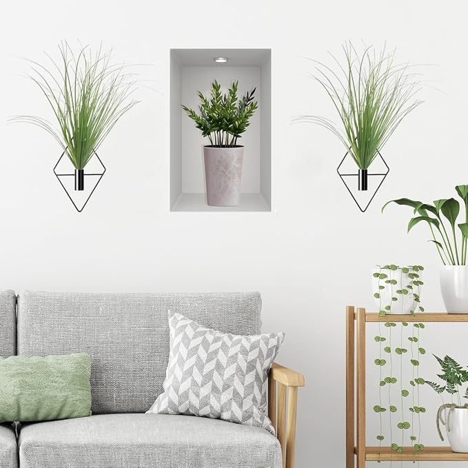 Hanging Planters with Artificial Plants - Image 3