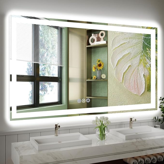 60x36 LED Bathroom Mirror with Lights, Super Bright Front & Backlit Vanity by GreatMirrorTalksItself