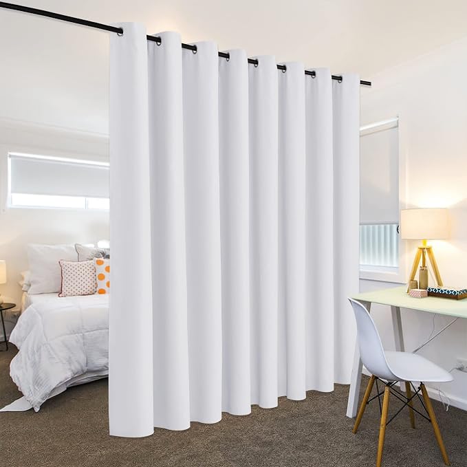 RYB HOME Extra Wide Curtains for Divider Room Separation Soundproof Temporary - Image 3
