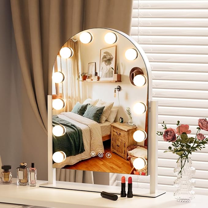 ZL ZELing Vanity Mirror with Lights Makeup Mirror with Lights 12 Dimmable Bulbs by ZLZELing