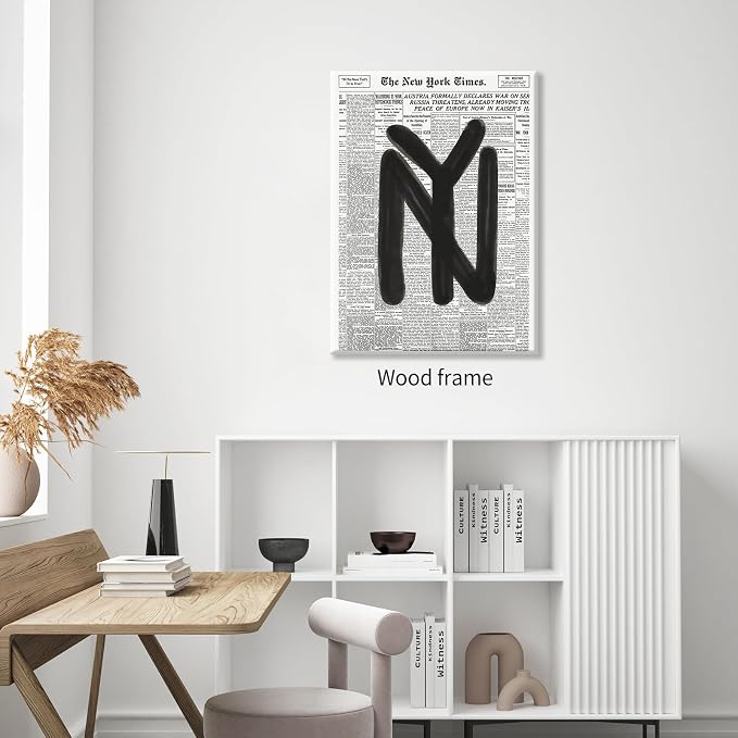 Black and White Newspaper Wall Art Vintage New York City Poster Trendy - Image 4