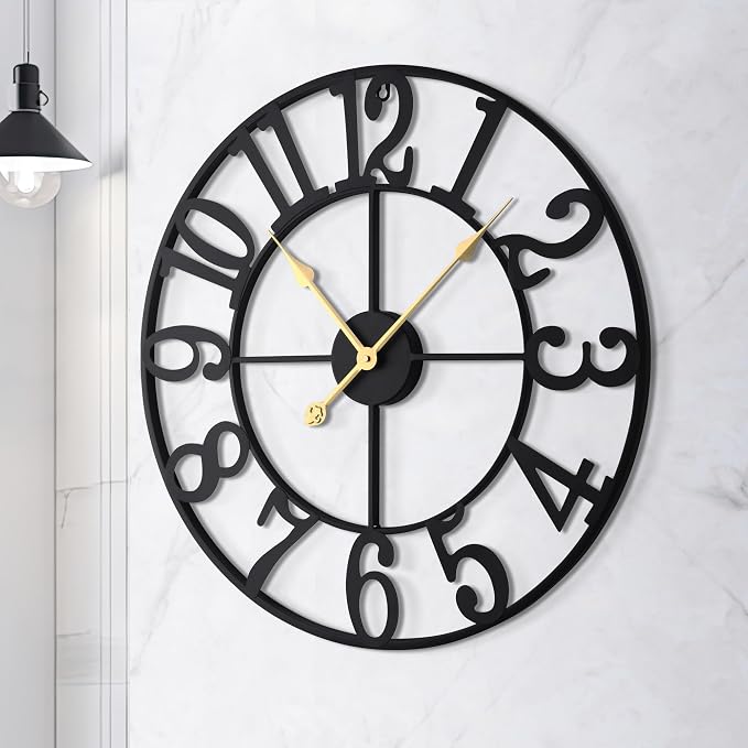 LEIKE Large Wall Clock, 18.5" Silent Non-Ticking, Battery Operated, Decorative - Image 4