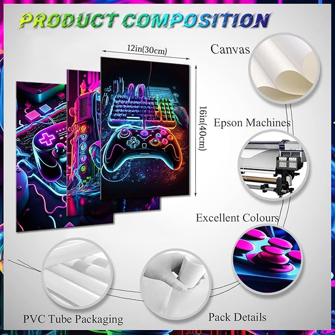 BGFCE Game Room Decor Posters Set of 3 - Image 4