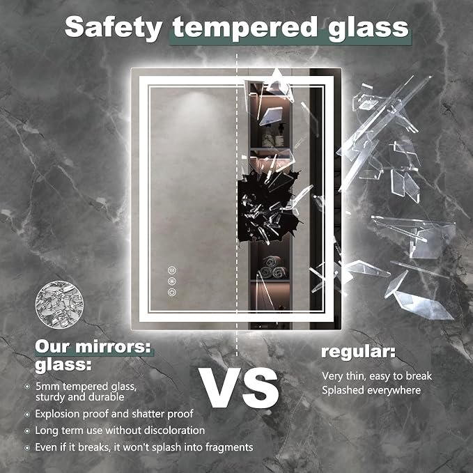 55x36 Inch LED Bathroom Mirror - Image 5