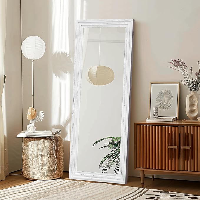 Full Length Mirror 58"x22" Solid Wood Frame Floor Large Mirror - Image 7