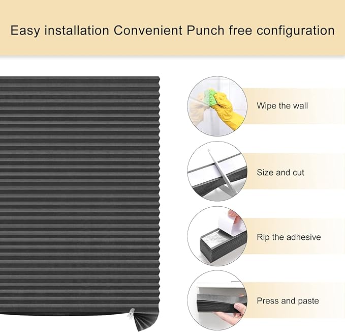 Window Blinds Cordless Blackout No Drill Cut to Size Clip On Stick On Self - Image 3