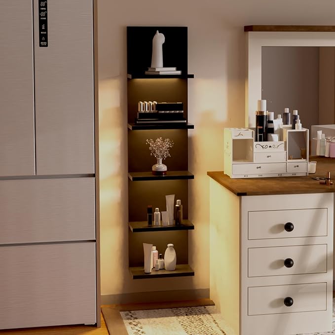 Homaterial 5 Tier Wall Shelf Unit, Wall Mount, Floating Column Home Decor - Image 6