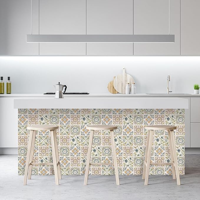 Wudnaye Bohemian Wallpaper Peel and Stick Faux Tile Contact Paper 17”×118” Tile - Image 8