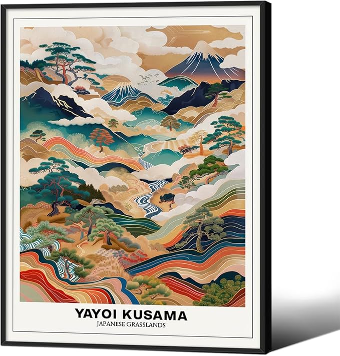 Vintage Yayoi Kusama Grasslands Posters Japanese Wall Art Yayoi Kusama Abstract by Unknown