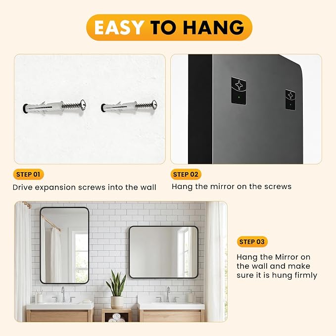 OLIXIS Bathroom Mirror for Over Sink, 22x30 Inch Wall Rectangle Mirror - Image 7