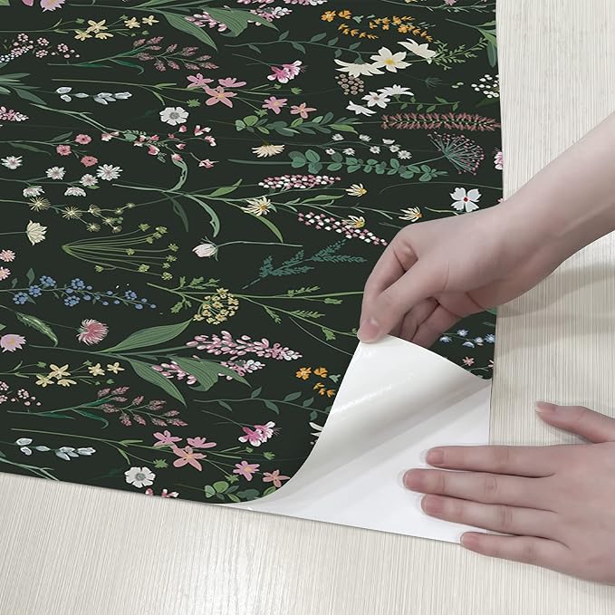 JiffDiff Floral Wallpaper Peel and Stick Farm Floral 472" x 17.3" Wildwood Wall - Image 2