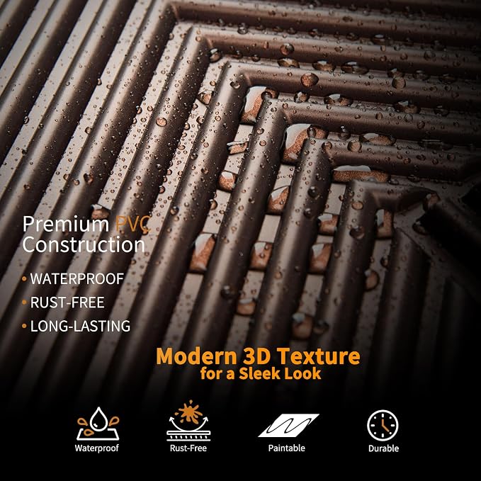 WOWSTAR 12-Pack 3D Wall Panels 19.7" x 19.7", Antique Copper Slat Wall Panels - Image 6