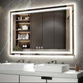 LED Bathroom Mirror, 48x32 Inch Gradient Front and Backlight Lighted Vanity by VanPokins-GlobalHighEndLEDBathroomMirrorBrand