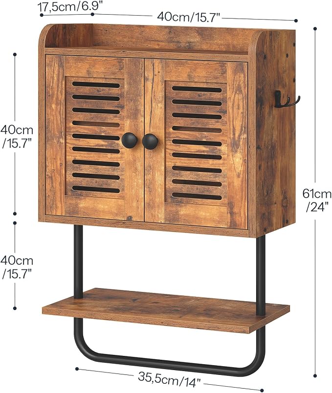 HOOBRO Bathroom Wall Cabinet, Double Doors Medicine Cabinet - Image 3
