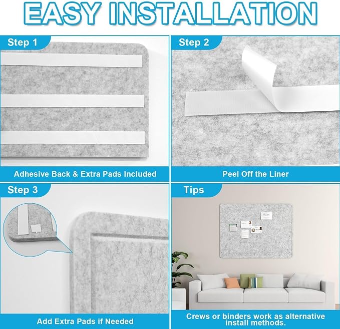 Large Felt Bulletin Board for Wall, Soft Felt Cork Board for Office, Home - Image 5