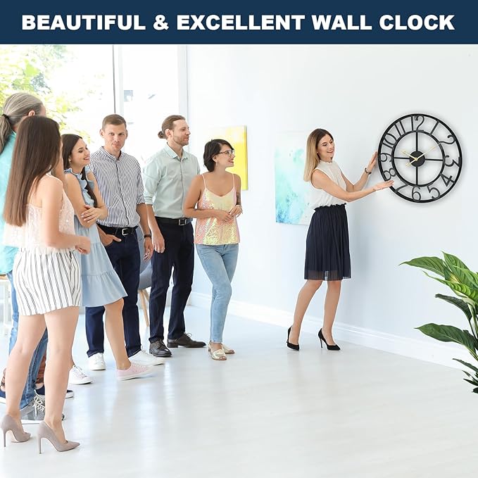 Pytha Sight Wall Clock Large for Living Room Decor, 18 Inch Decorative Silent - Image 3