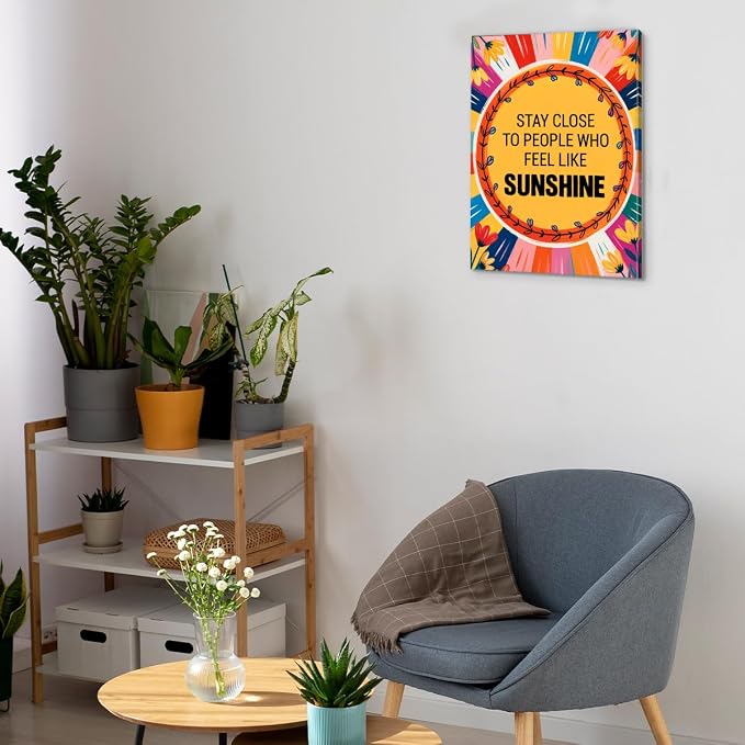 Inspirational Sunshine Wall Art Decor, Motivational Canvas Painting Pictures - Image 5