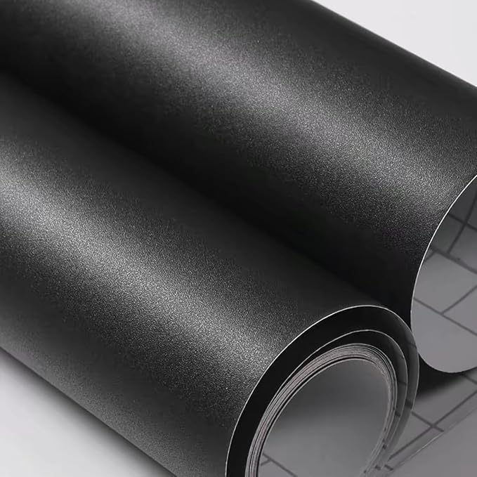 Yancorp 24"x194" Matte Black Contact Paper Peel and Stick Wallpaper Solid Black - Image 2