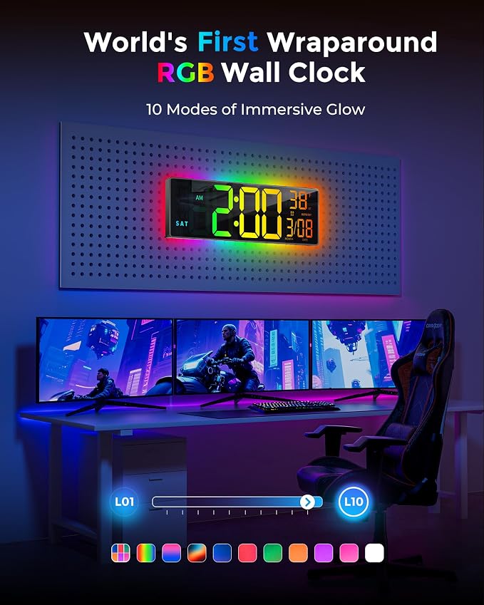 EASYERA 16.5" Large Digital Wall Clock - Image 4