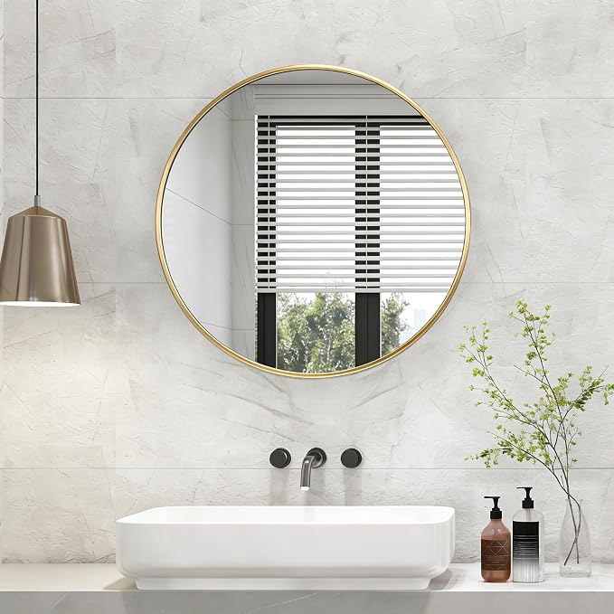NEWBULIG 30 Inch Round Wall Mirror, Bathroom Mirror - Image 7