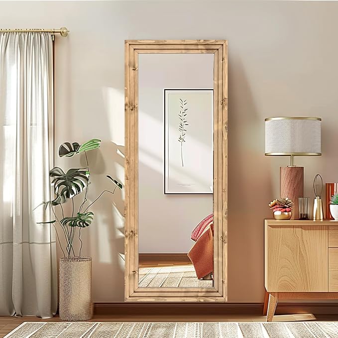 Full Length Mirror 58"x22" Solid Wood Frame Floor Large Mirror - Image 7