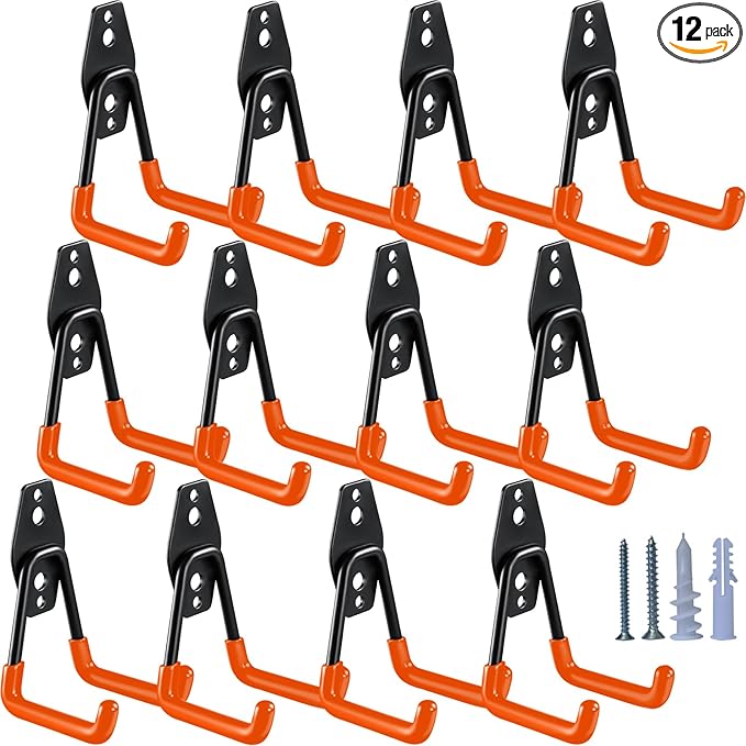 HUPBIPY Heavy Duty Garage Hooks 12 Pack, 2.8 inch Small U Shaped Hanger by HUPBIPY