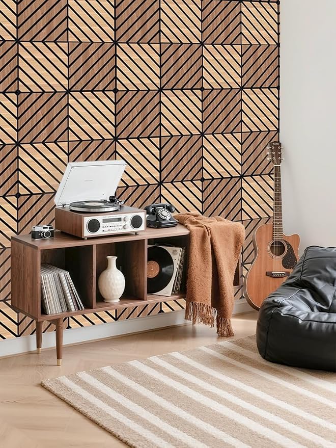 WoveN SounD Artisan Acoustic Wall Panels, 16 Pack 12x12 Inch, PVC Wood Grain - Image 8