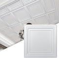 Art3d 48-Pack PVC Drop Ceiling Tiles, 2ft x 2ft, Crisp White Finish by Art3d
