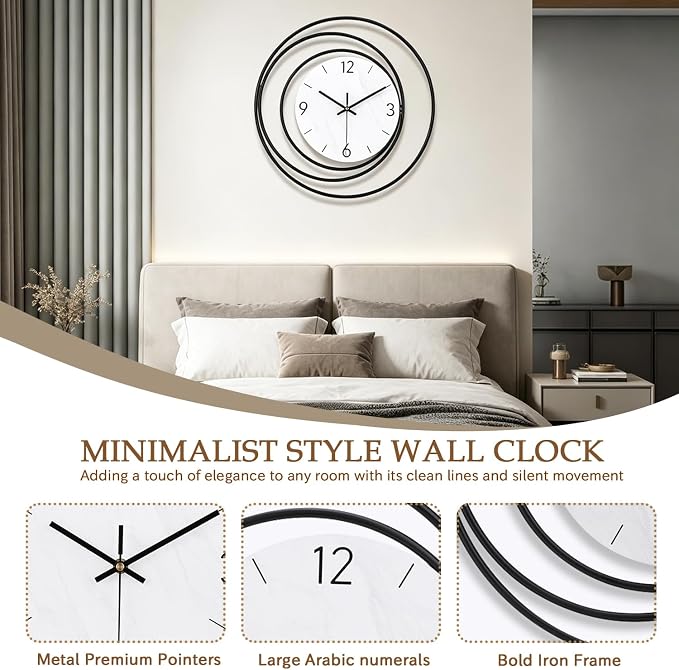 Dankeit Decorative Wall Clock, Silent Non-Ticking Quality Quartz Movement - Image 3