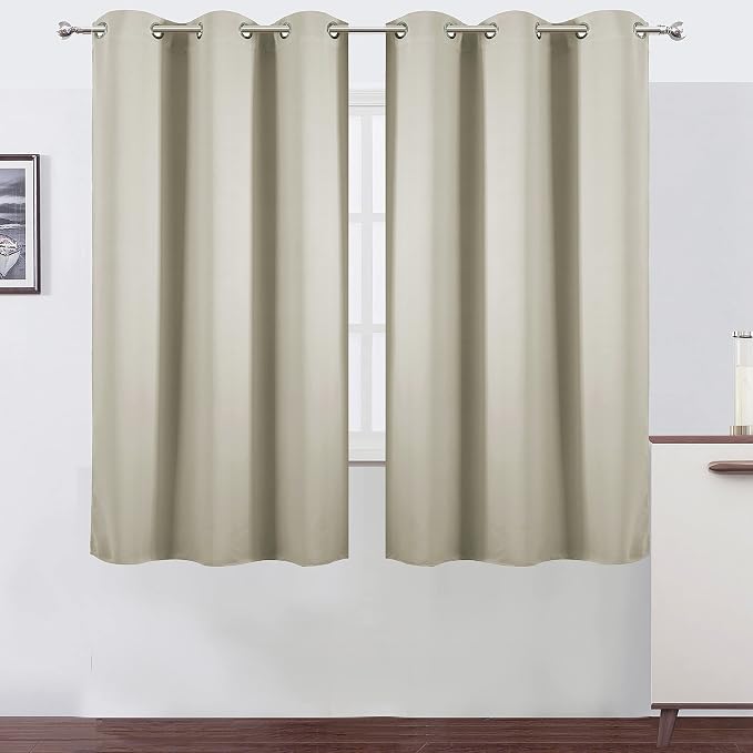 LEMOMO Light Beige Thermal Blackout Curtains/38 x 63 Inch/Set of 2 Panels Room by Lemomo