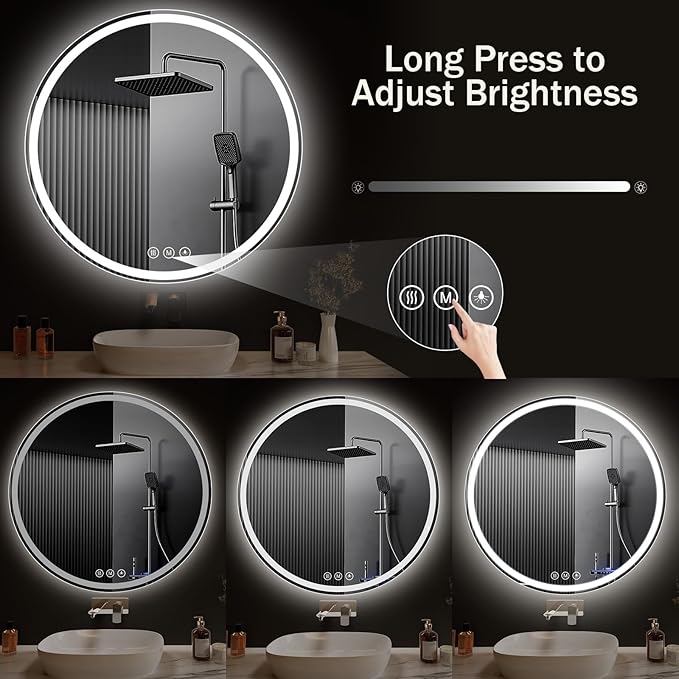 LED Bathroom Mirror 32 Inch Round Bathroom Mirror - Image 7