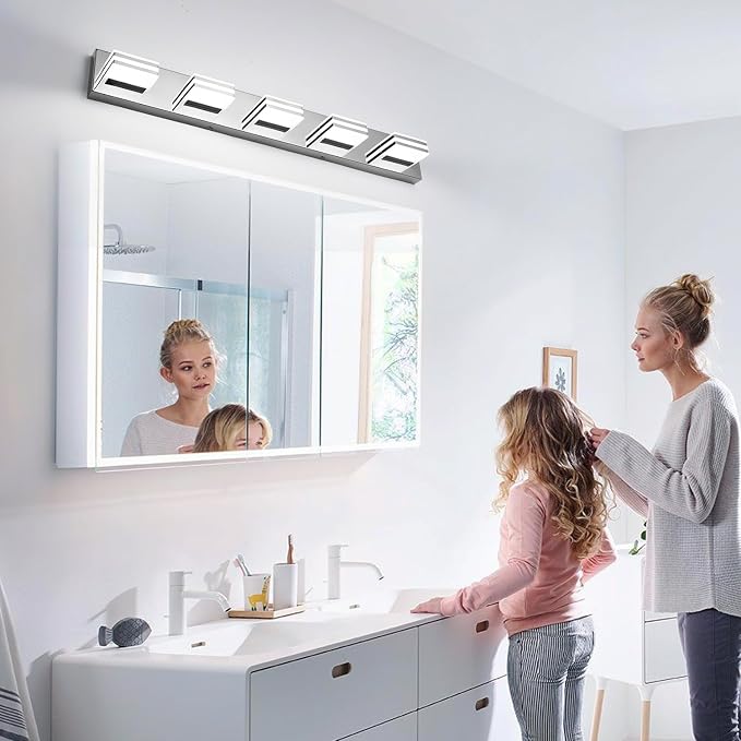 LED Vanity Lighting 30W Lights for Mirror 5 Light Bath Wall Lamps 34 Inch - Image 2