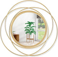 Large Gold Round Art Wall Mirror by HLFMVWE