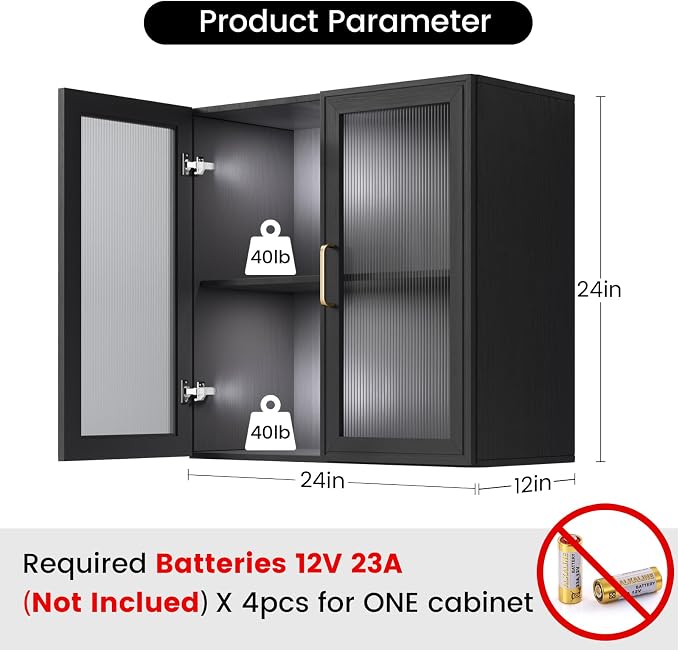 Furnaza LED Wall Storage Cabinets - Image 2