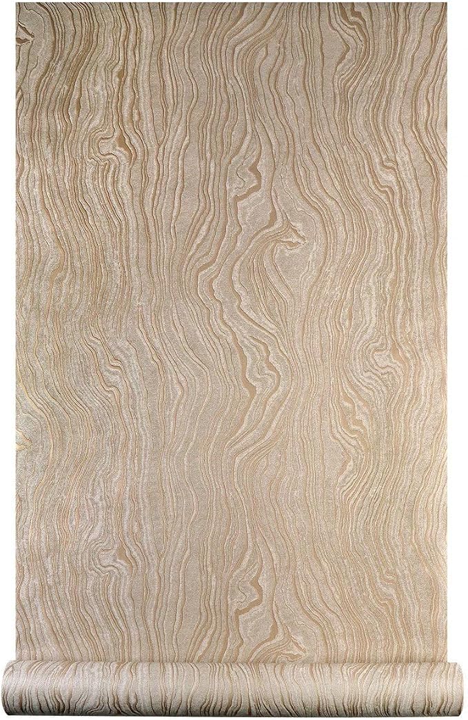 Gold Khaki Wood Peel and Stick Wallpaper Stripe, 20.8" x 118", Self-Adhesive - Image 5