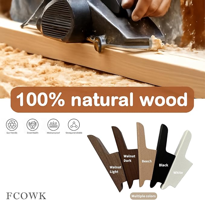 Wood Wall Hooks 4 Pack Coat Hooks Wall Mount Walnut Wooden Hooks - Image 8