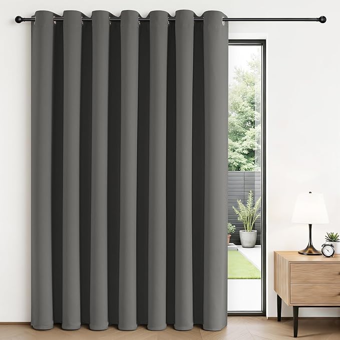 Joydeco Blackout Patio Sliding Door Curtains 90 Inches Long, Grommet Privacy by JOYDECO